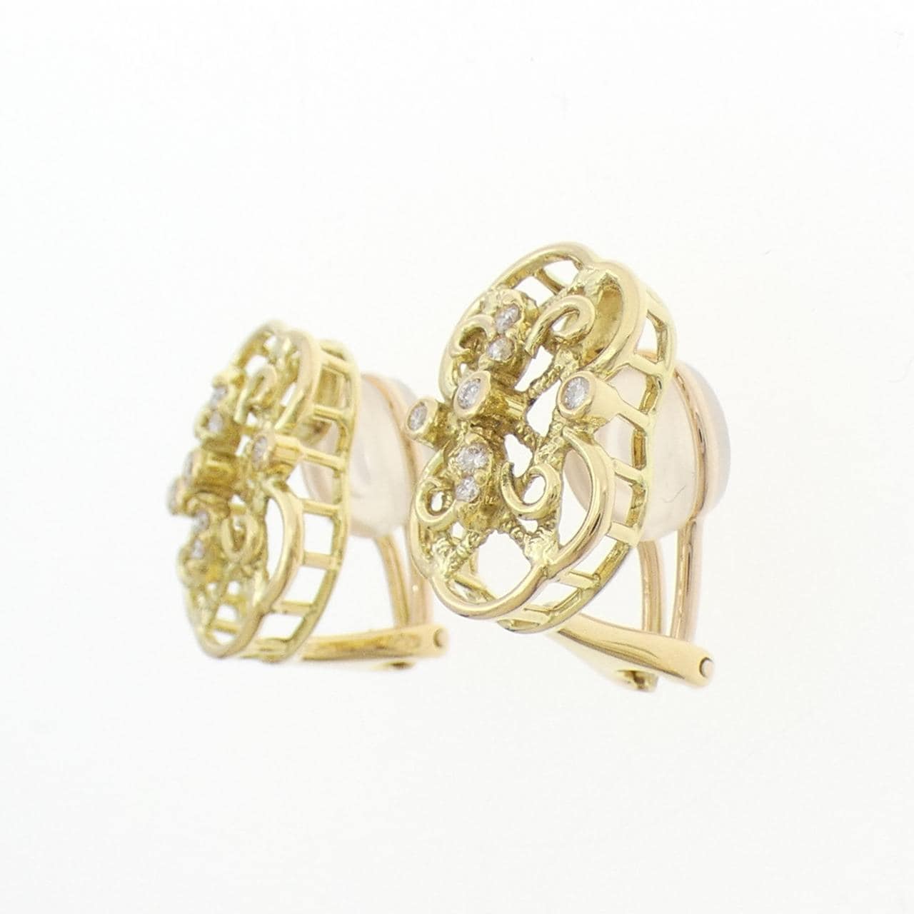 K18YG/K18PG ダイヤモンド イヤリング 0.18CT