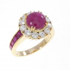 K18YG ルビー リング 2.92CT