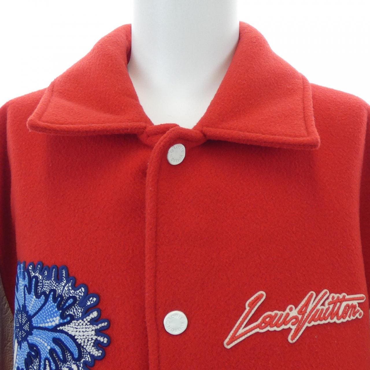 ルイヴィトン LOUIS VUITTON LV×YKサイケデリックフラワーエンブロイダードバーシティブルゾ HOL31EMJY 草間彌生 スタジャン