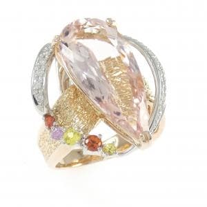 K18PG/PT900 カラーストーン リング