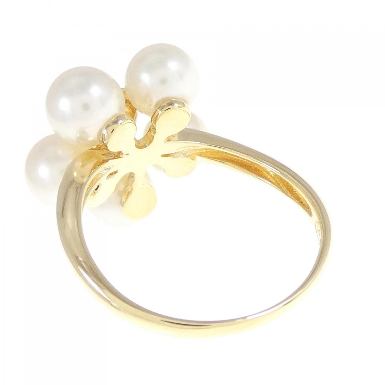 K18YG Flower Akoya Pearl Ring