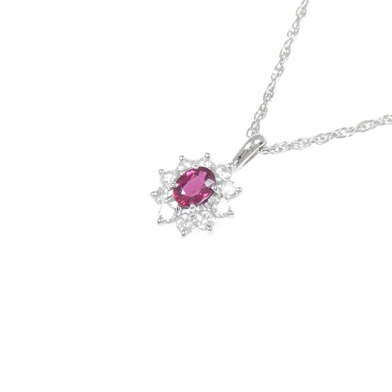 PT900/PT850 ルビー ネックレス 0.51CT