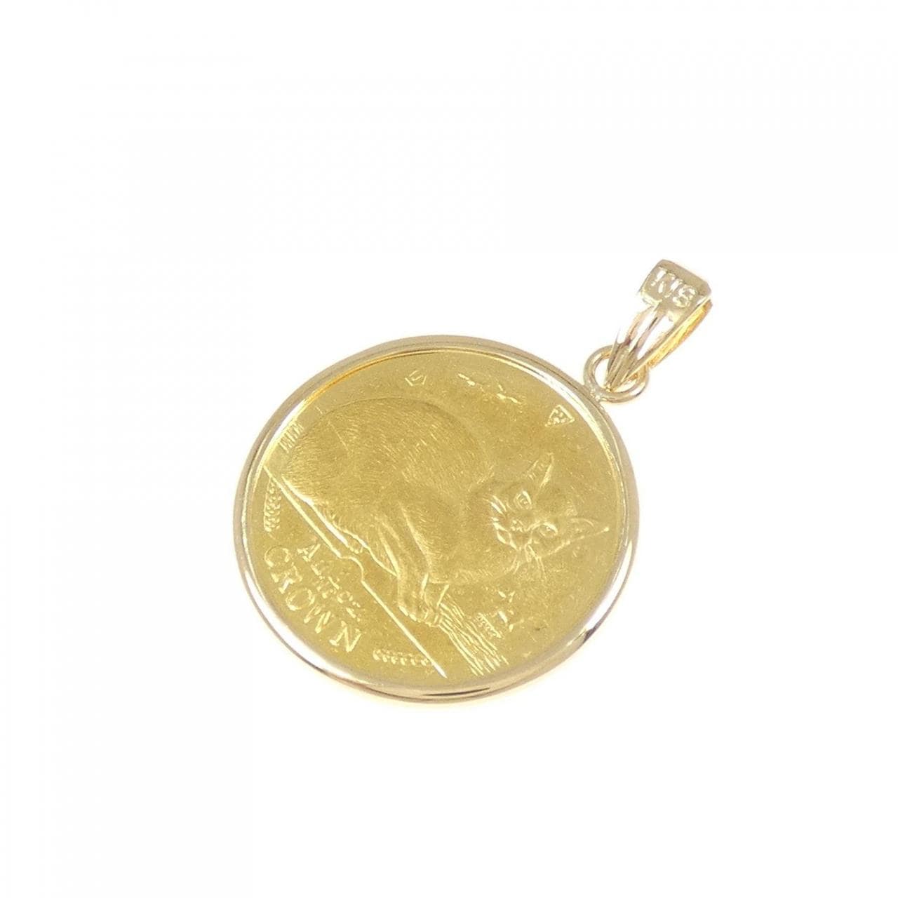 K18YG(枠) コイン ペンダント
