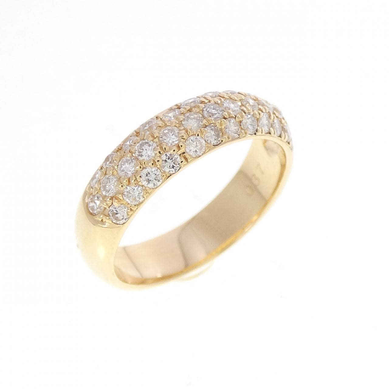 K18YG パヴェ ダイヤモンド ピンキーリング 0.37CT