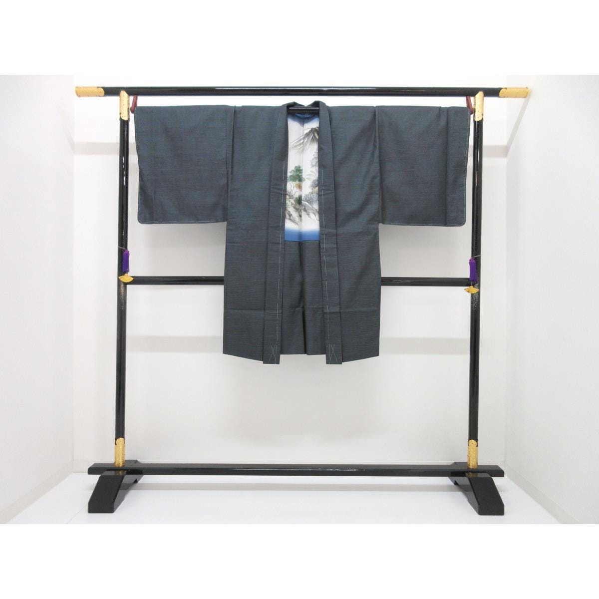 【未使用品】男物【大島紬】１００山　きもの・羽織　２点セット