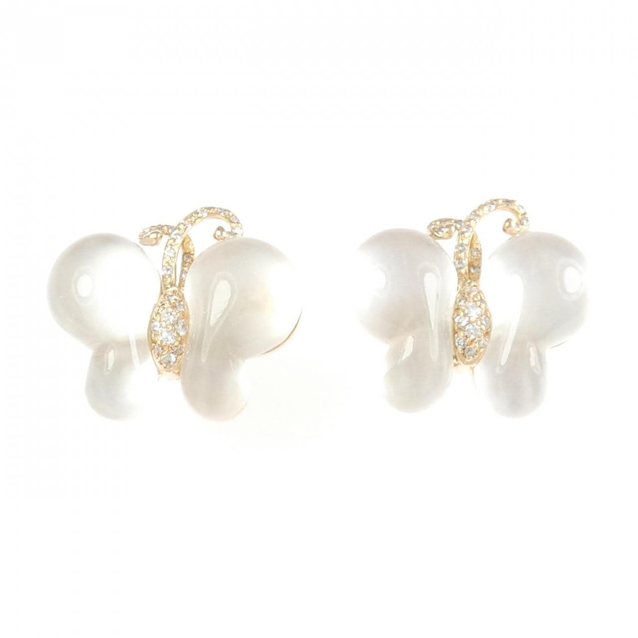 750PG バタフライ クオーツ ピアス