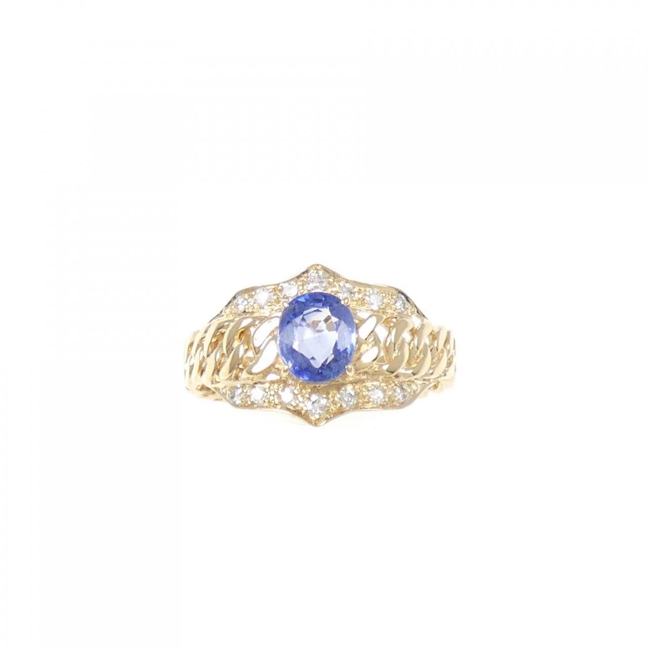 K18YG sapphire ring 0.89CT