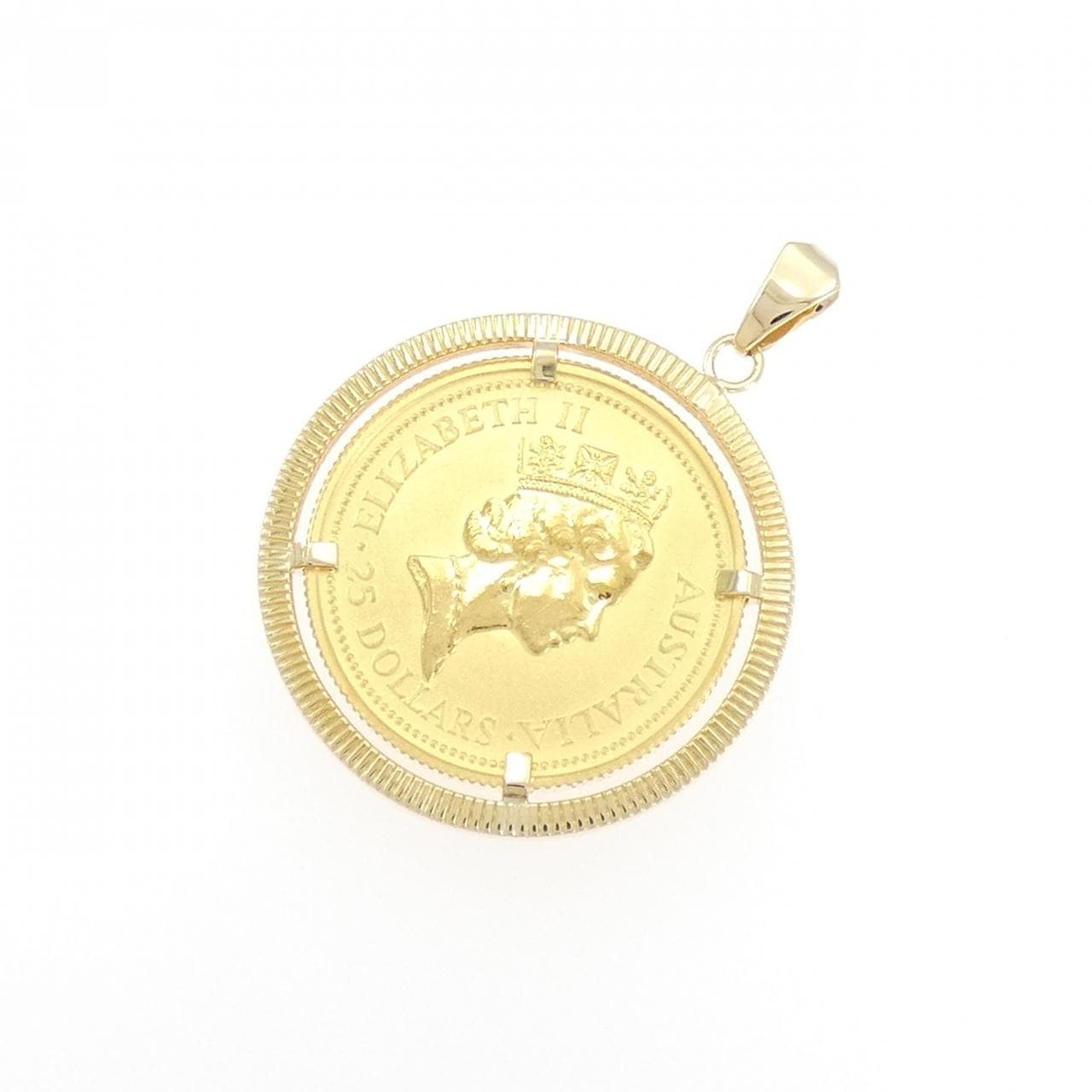 K18YG(枠) コイン ペンダント
