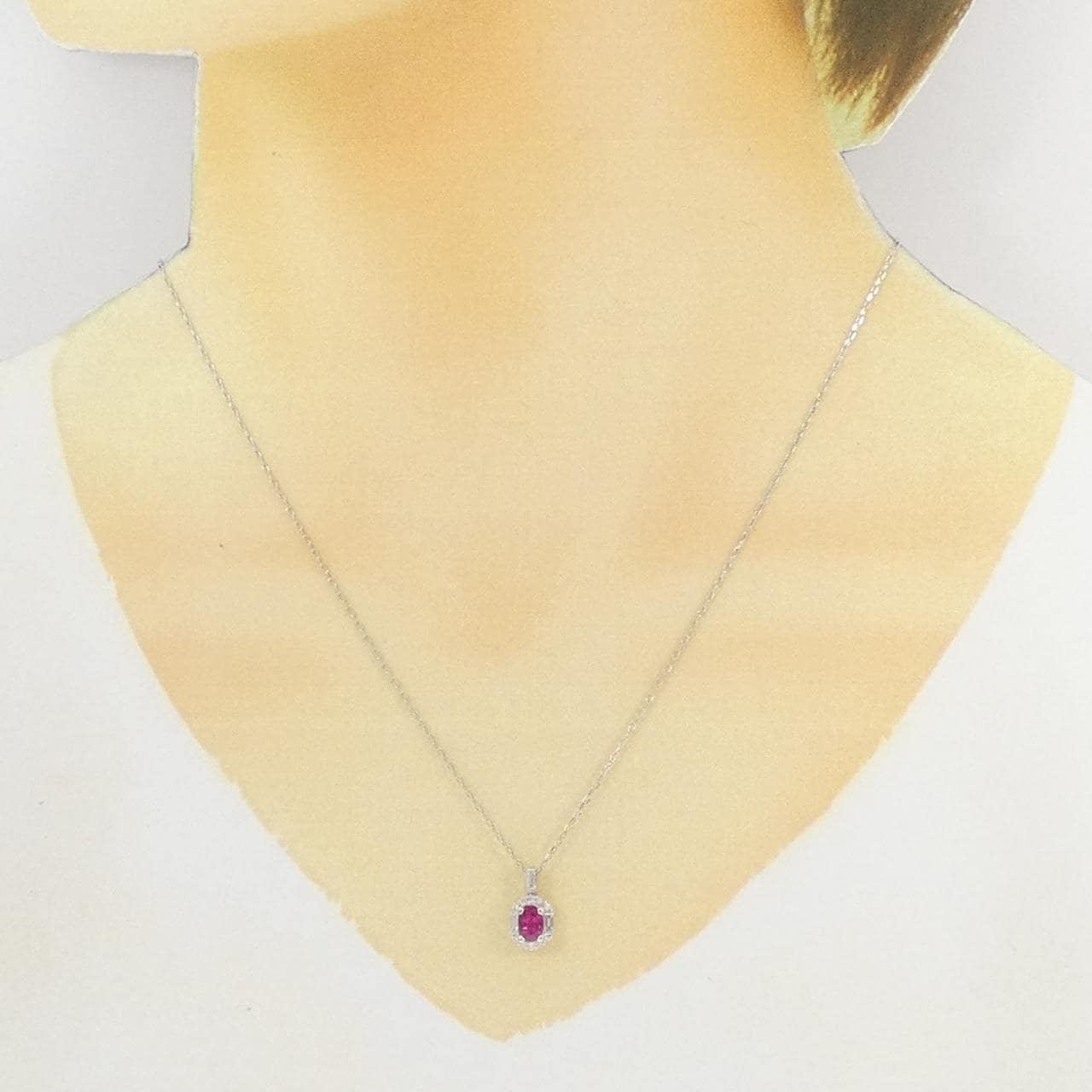 PT900/PT850 ルビー ネックレス 0.65CT