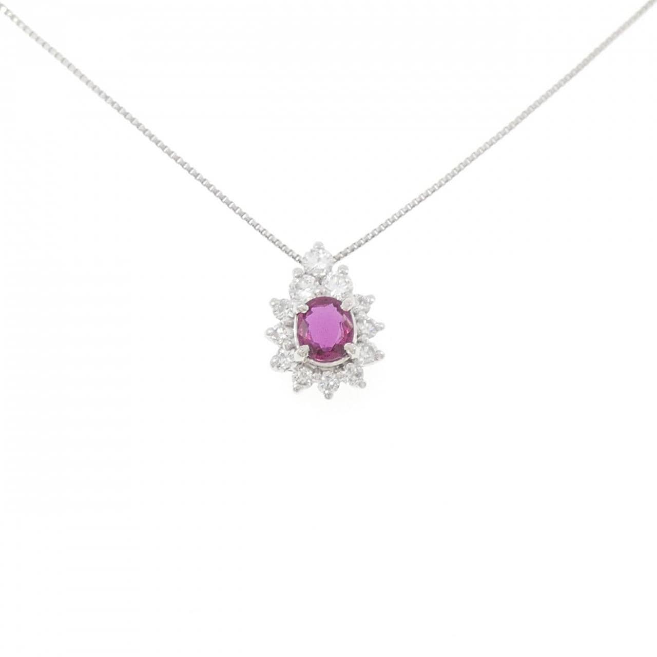 PT900/PT850 Ruby Necklace 0.40CT