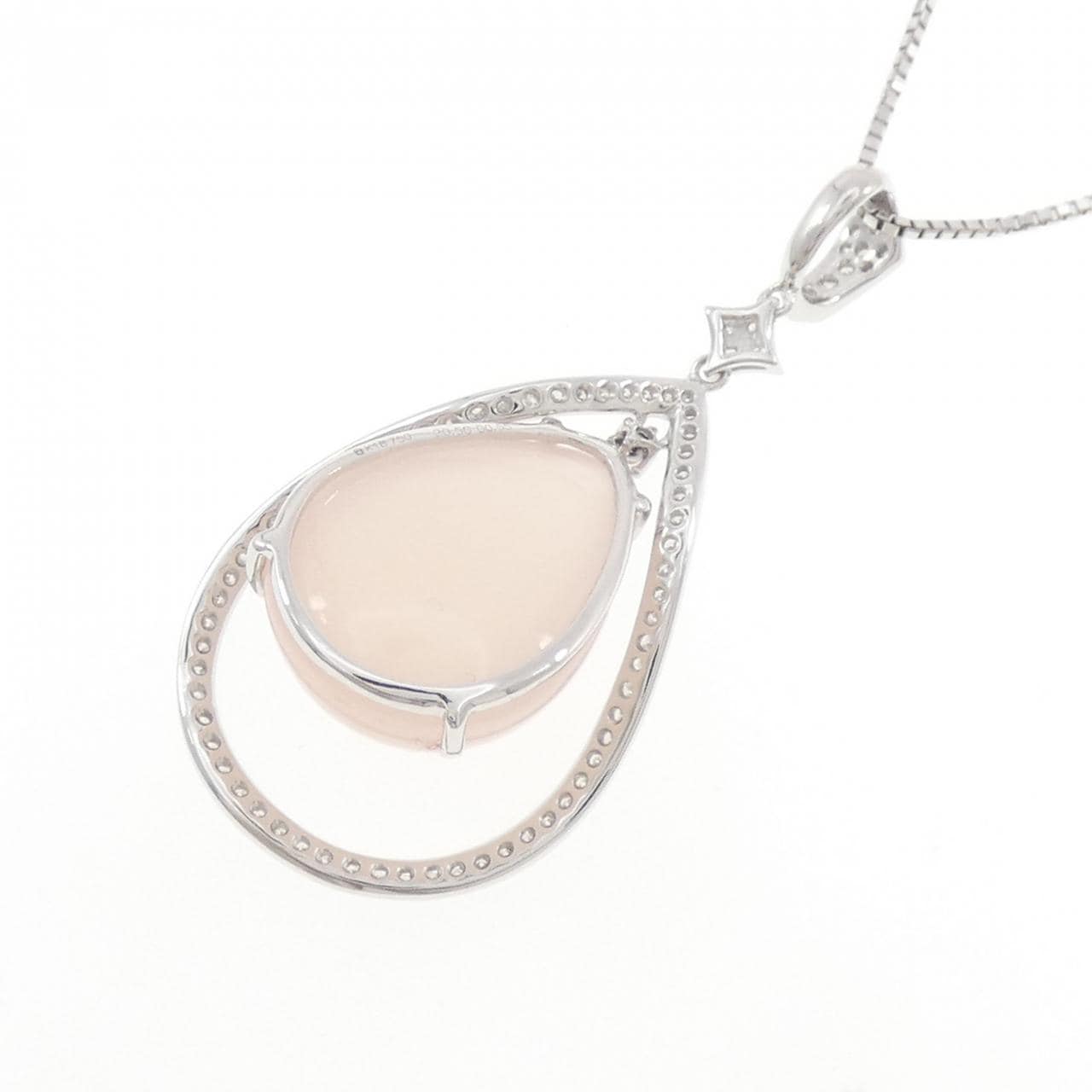 K18WG ローズクオーツ ネックレス 20.50CT