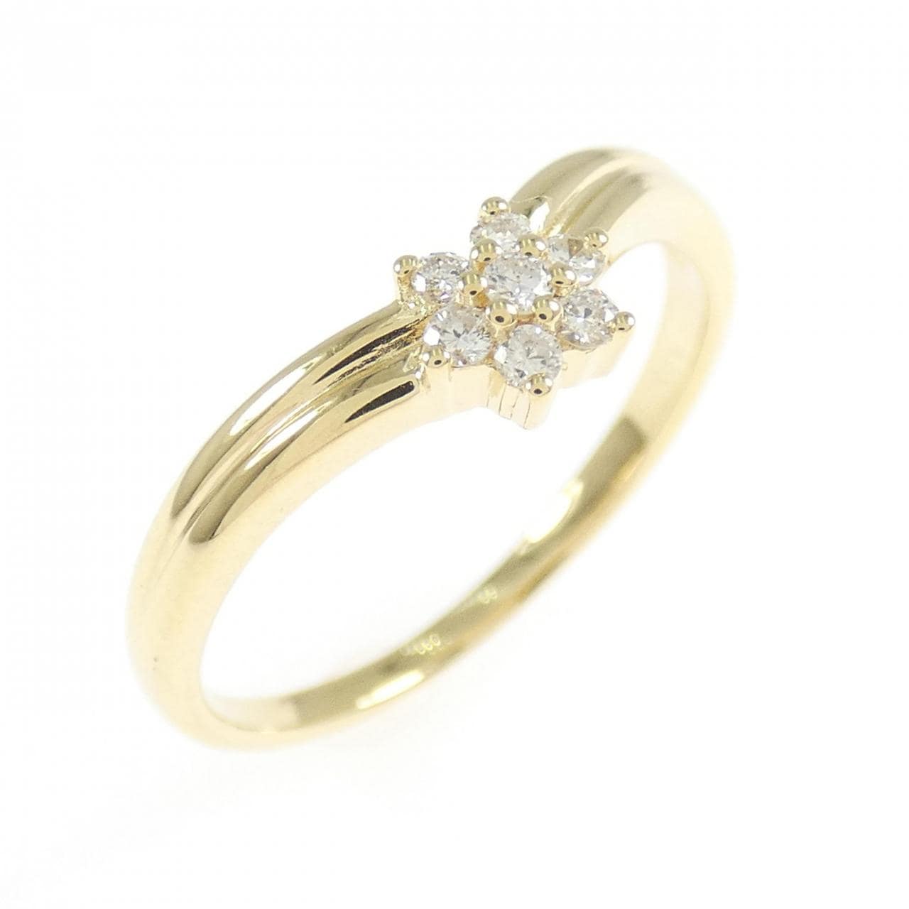 K18YG フラワー ダイヤモンド リング 0.11CT