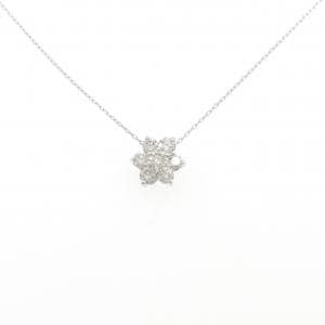 K18WG フラワー ダイヤモンド ネックレス 0.50CT