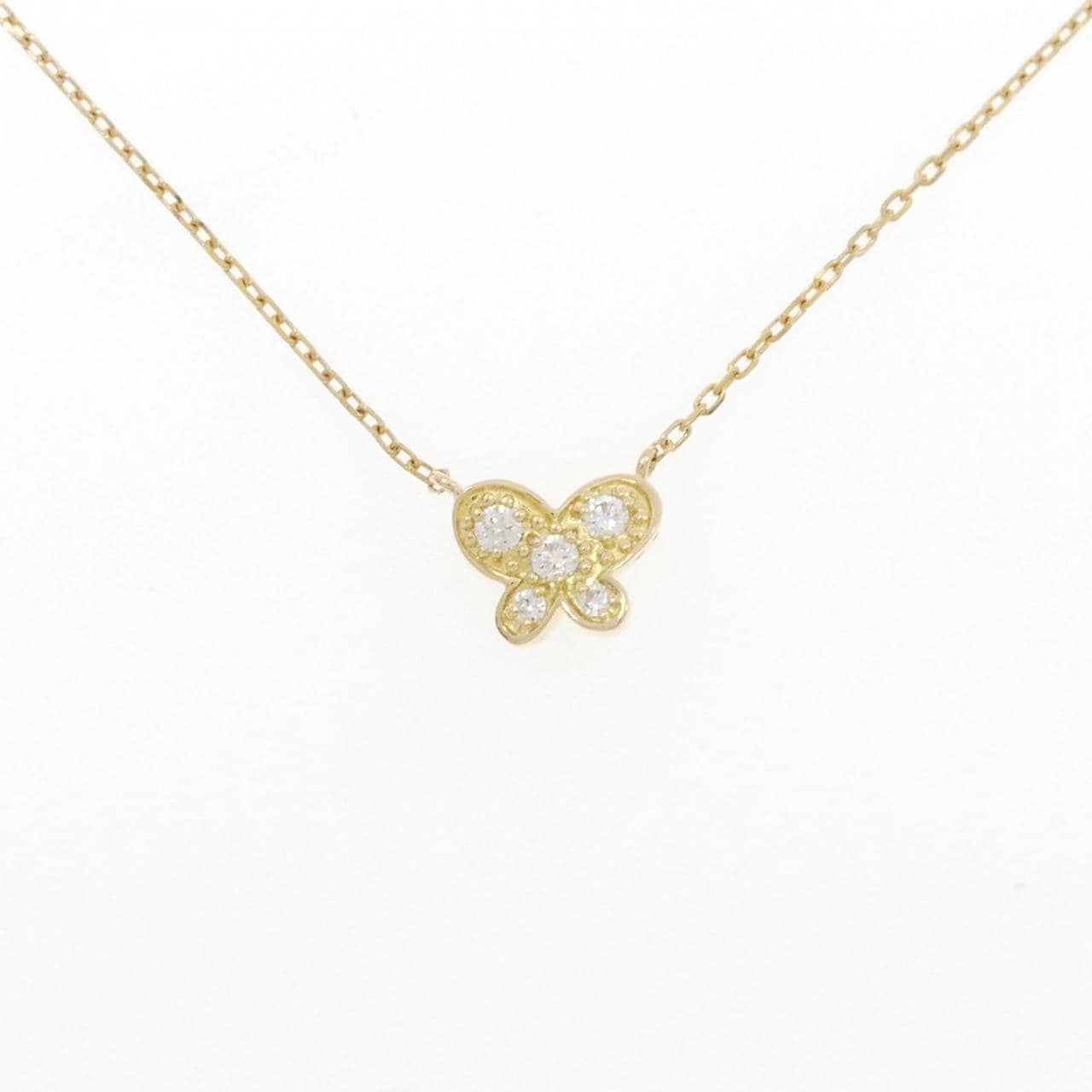スタージュエリー バタフライ ダイヤモンド ネックレス 0.08CT