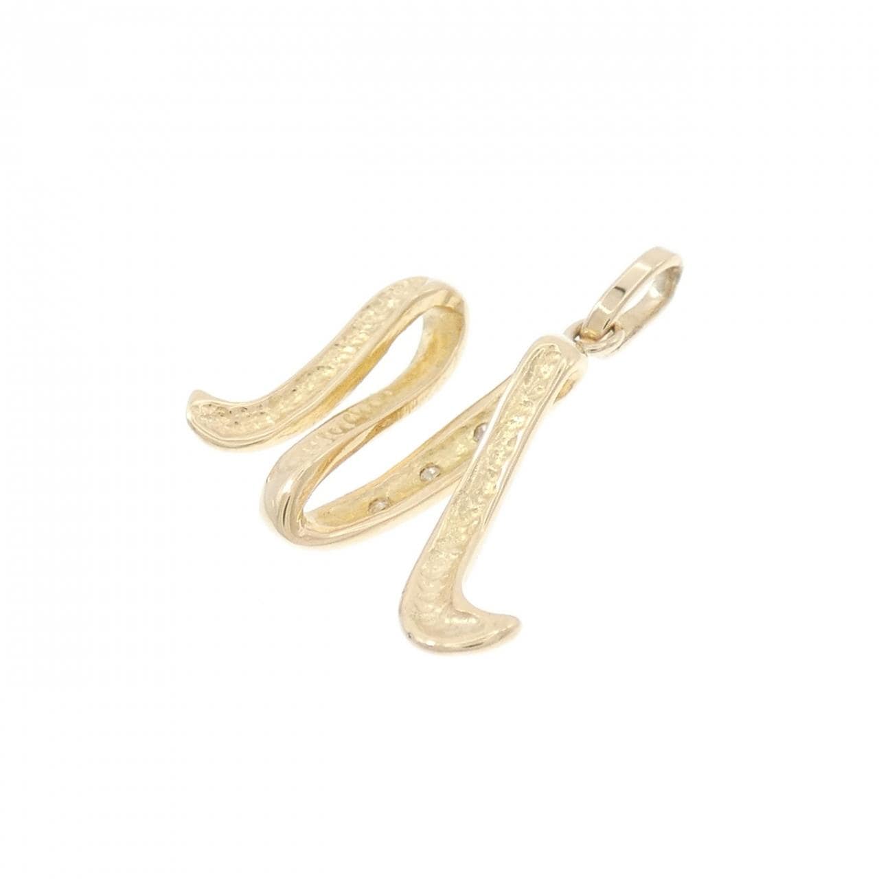 K18YG イニシャルM ダイヤモンド ペンダント