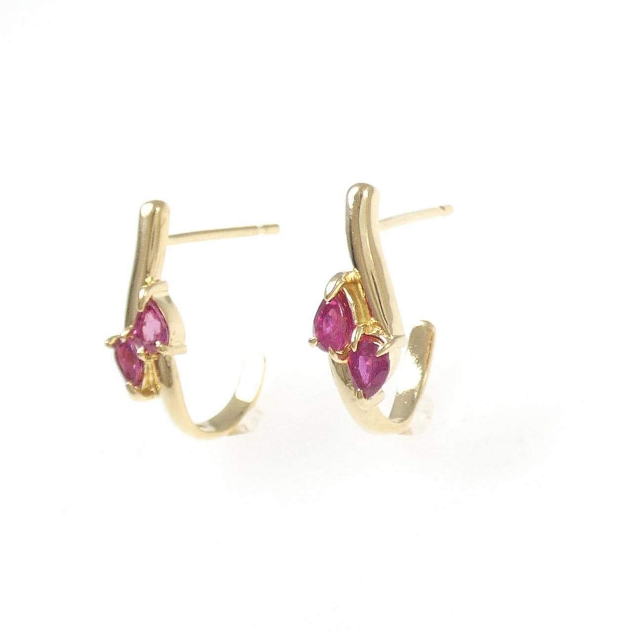 K18YG ルビー ピアス