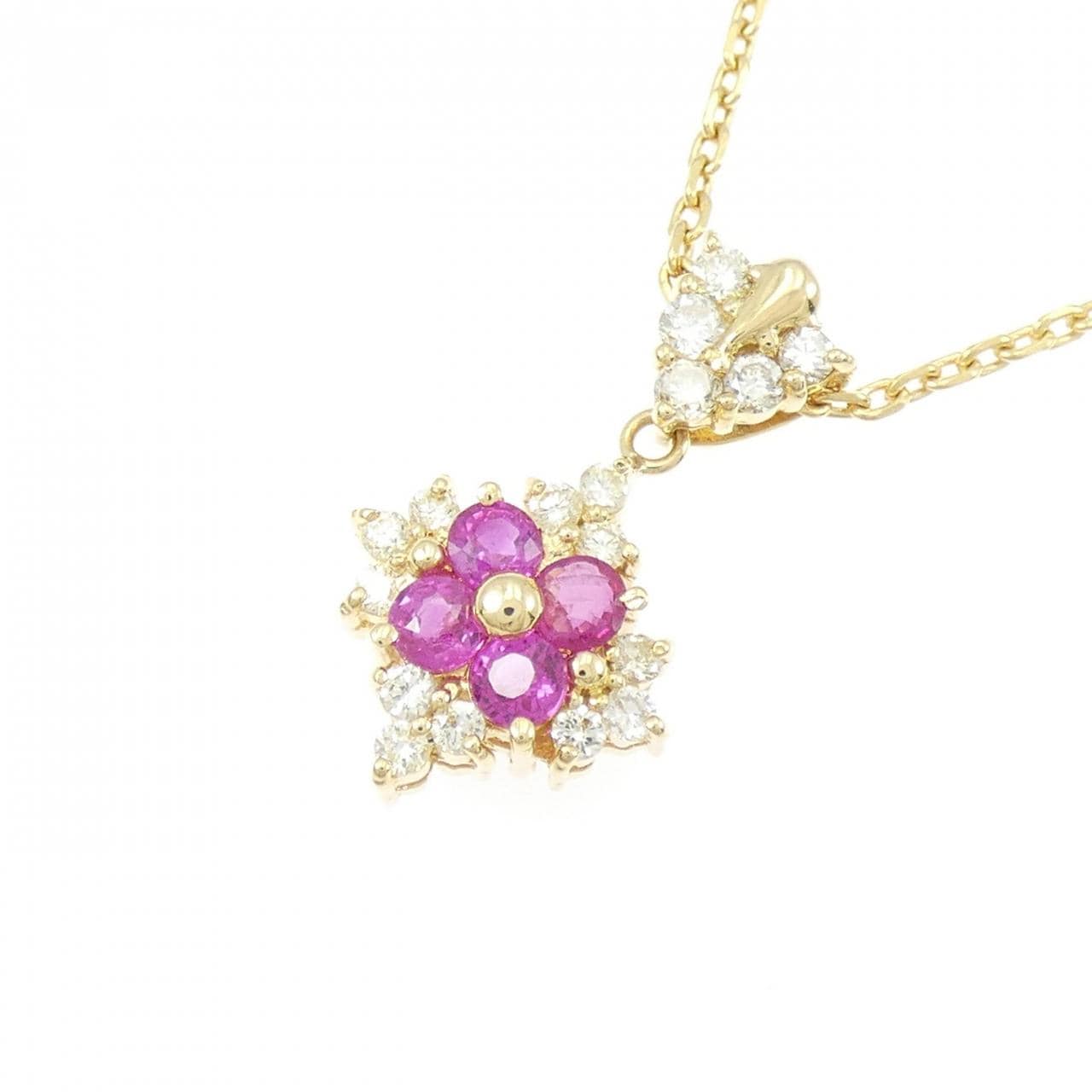 K18YG ルビー ネックレス 0.40CT