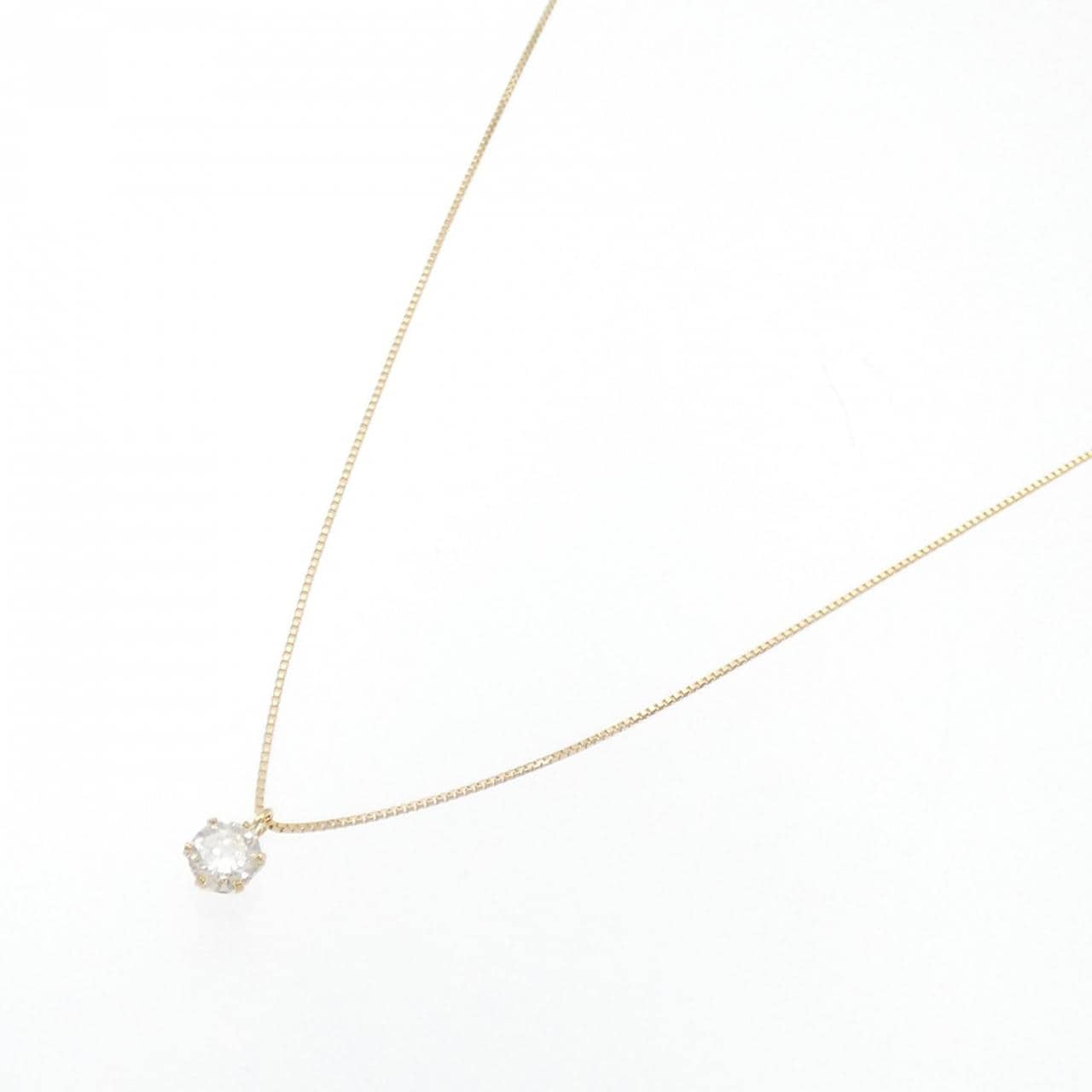 K18YG Solitaire Diamond Necklace 0.30CT