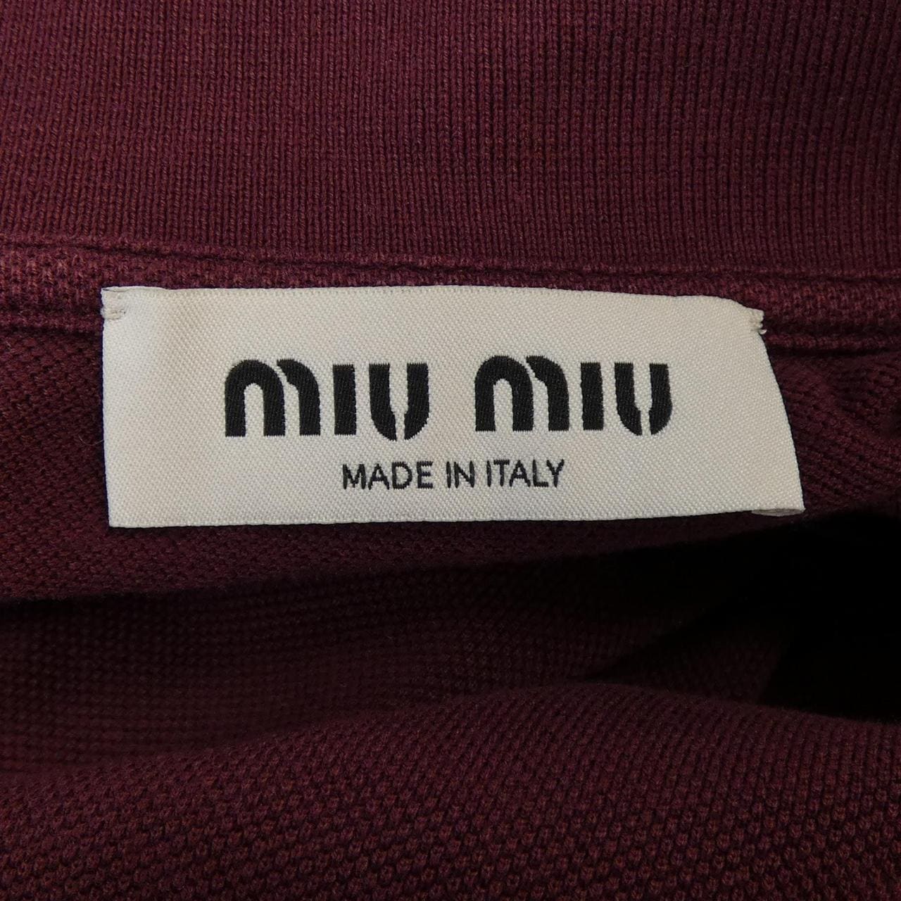 ミュウミュウ MIU MIU コットンピケ MIU MIU ロゴ MJN535 SOOO 14RW ポロシャツ