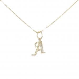 K10YG イニシャルA ダイヤモンド ネックレス 0.02CT