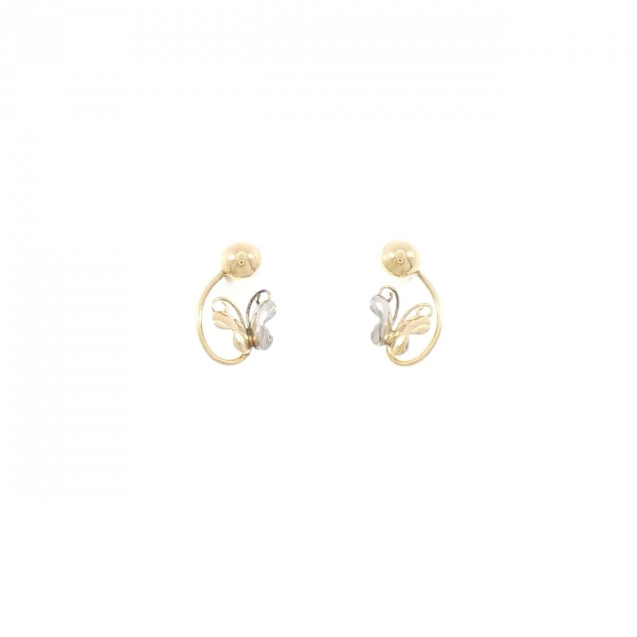 K18YG/PT バタフライ ピアス