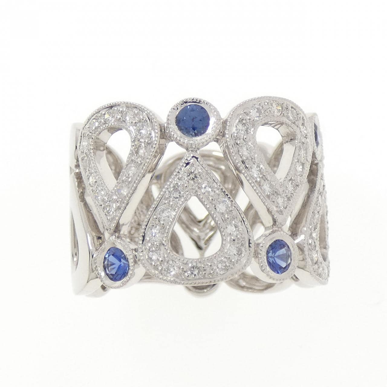 K18WG サファイヤ リング 0.43CT