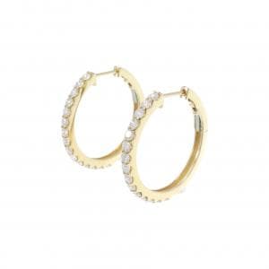 [BRAND NEW] K18YG hoop Diamond earrings 0.802CT