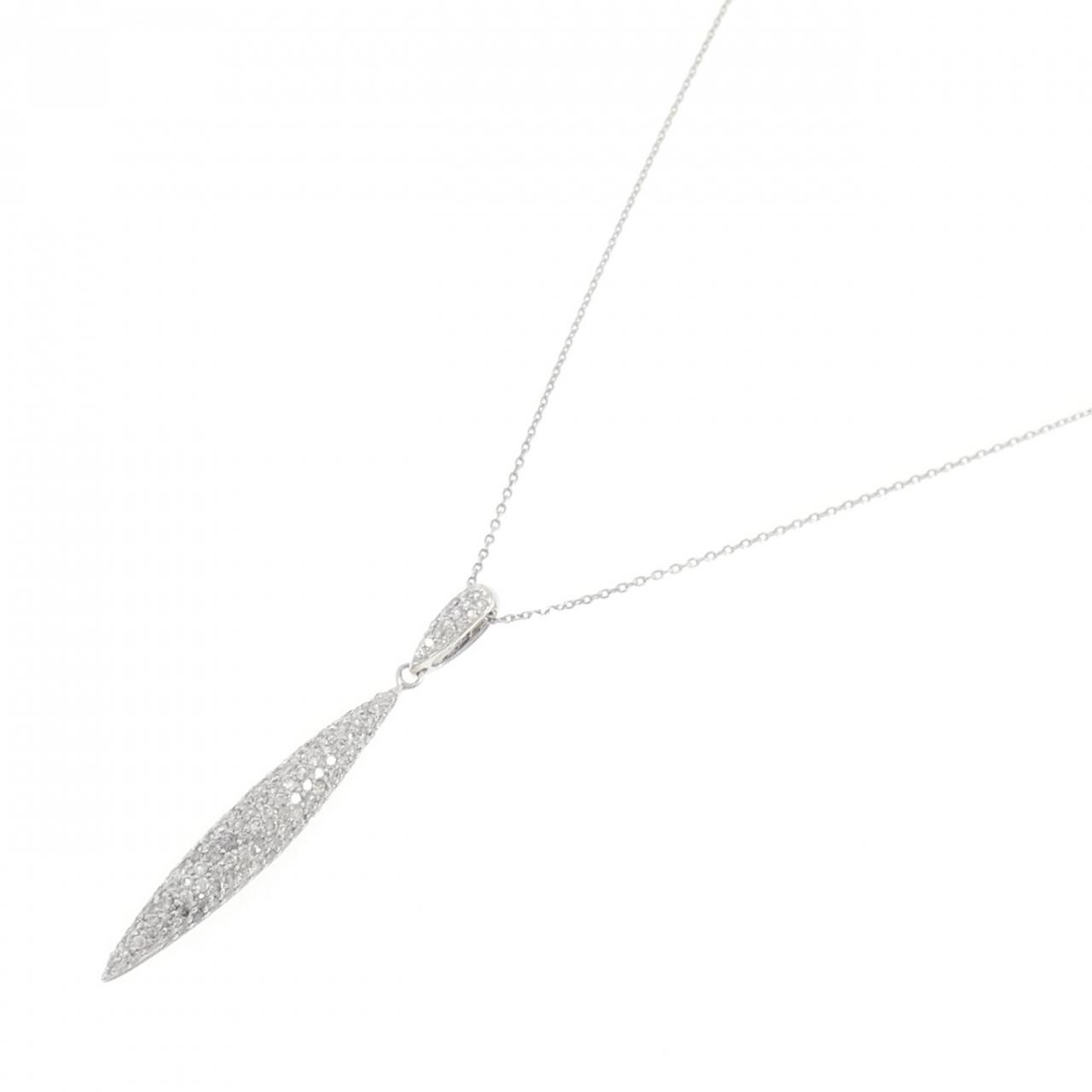 750WG/K18WG パヴェ ダイヤモンド ネックレス 1.26CT