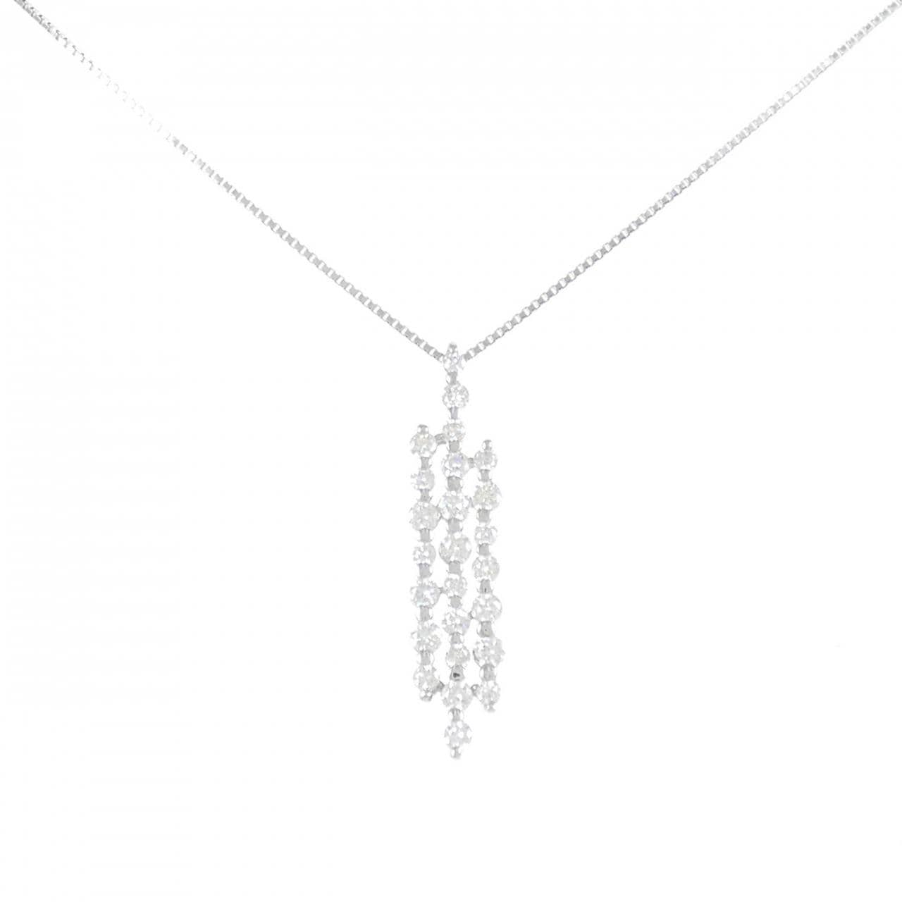 K18WG ダイヤモンド ネックレス 1.03CT