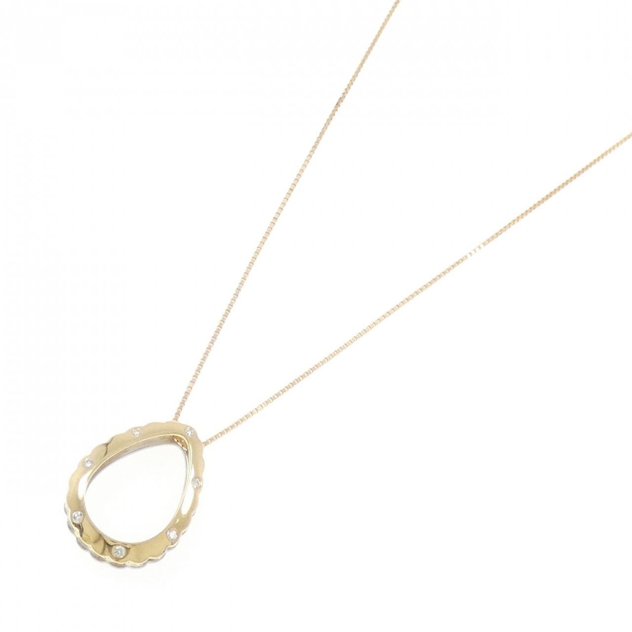 K18YG/K18WG ダイヤモンド ネックレス 0.21CT