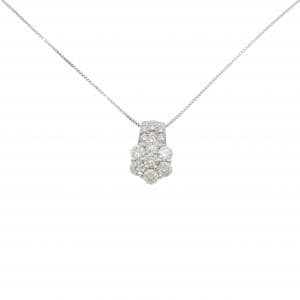 PT900/PT850 フラワー ダイヤモンド ネックレス 1.00CT