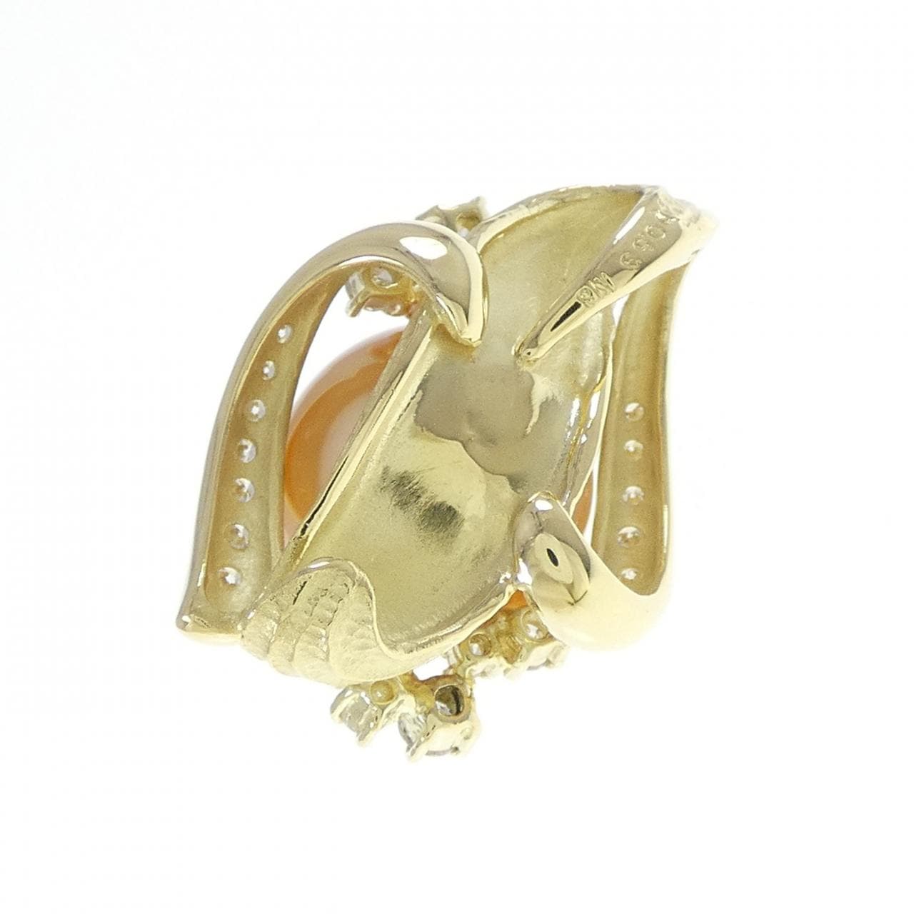 K18YG 白蝶パール ペンダント