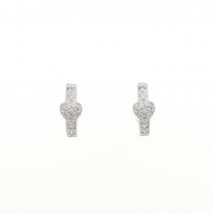 K18WG ハート ダイヤモンド ピアス 0.12CT