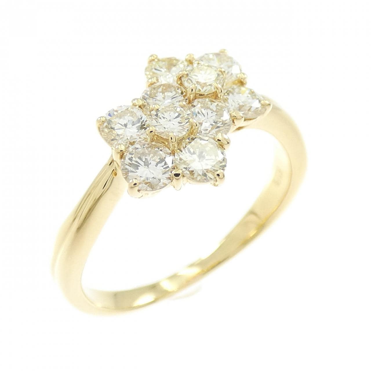 K18YG フラワー ダイヤモンド リング 1.04CT