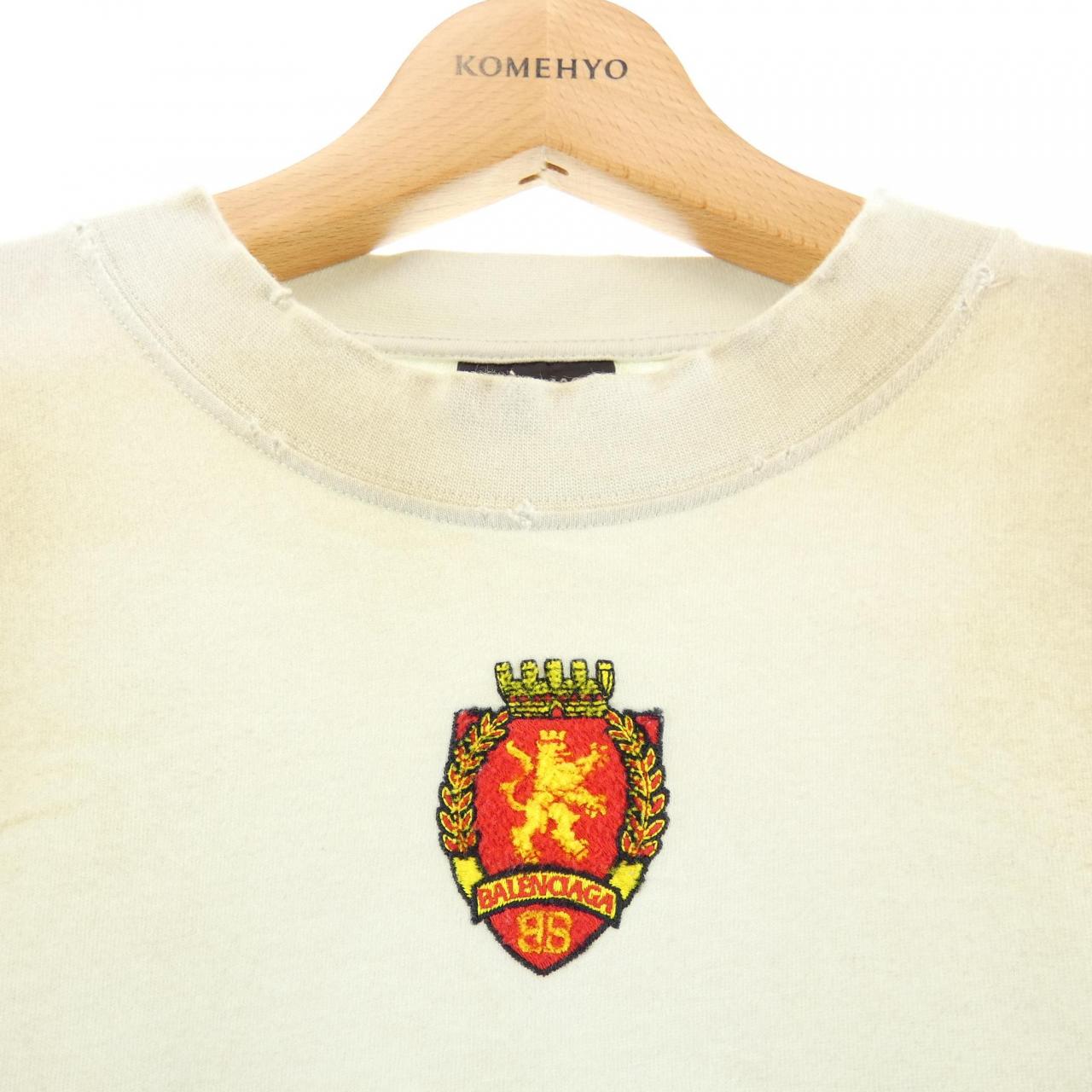 バレンシアガ BALENCIAGA クラッシュダスト加工ワッペンTシャツ 739028 TOVN2 UNISEX Tシャツ
