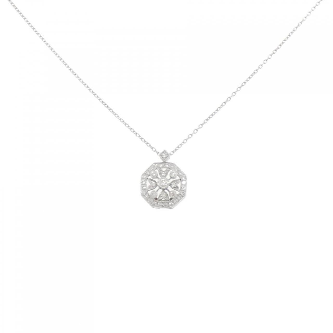 K18WG ダイヤモンド ネックレス 0.17CT