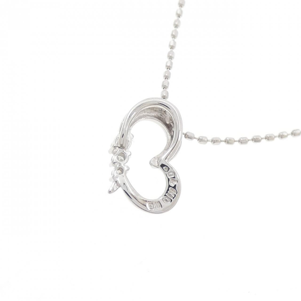 K10WG ハート ダイヤモンド ネックレス 0.04CT