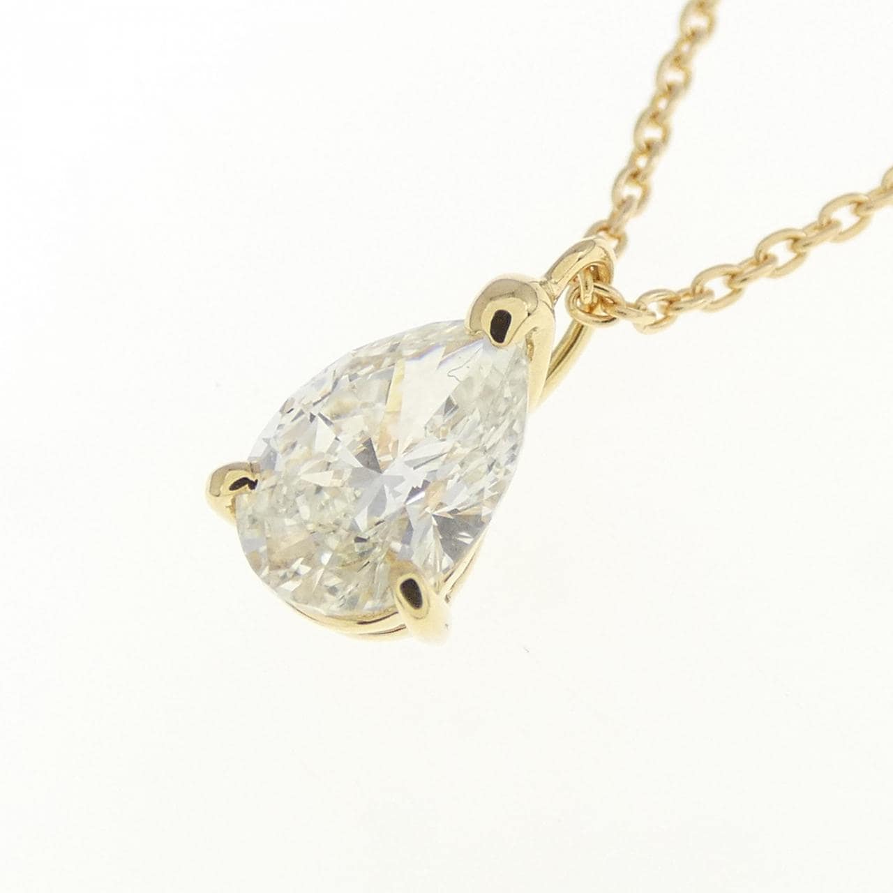 [Remake] K18YG Diamond Necklace 0.482CT J SI1 Pear Shape