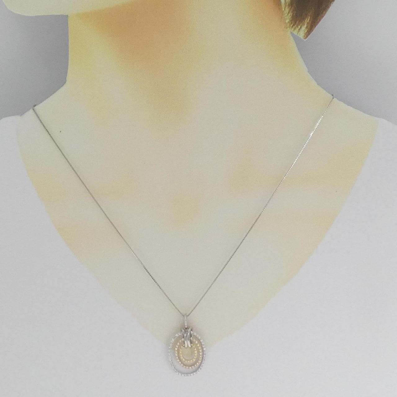 K18スリーカラー ダイヤモンド ネックレス 0.47CT