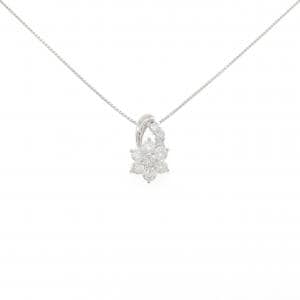 PT900/PT850 フラワー ダイヤモンド ネックレス 1.00CT