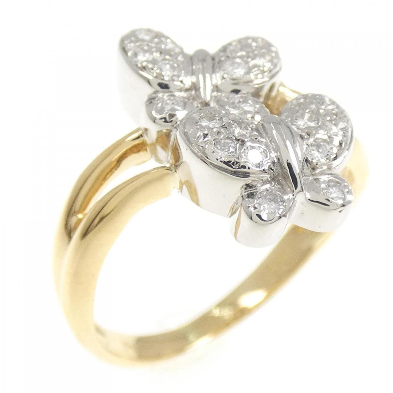 PT900/K18YG バタフライ ダイヤモンド リング 0.15CT