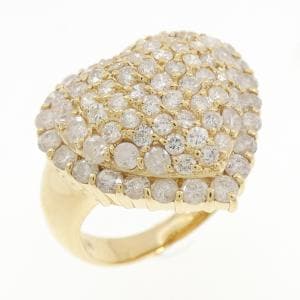 K18YG ハート パヴェ ダイヤモンド リング 1.80CT