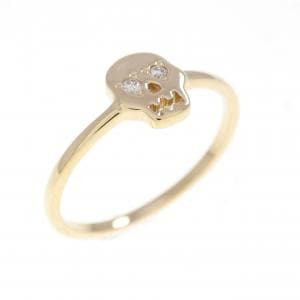 K18YG スカル ダイヤモンド リング