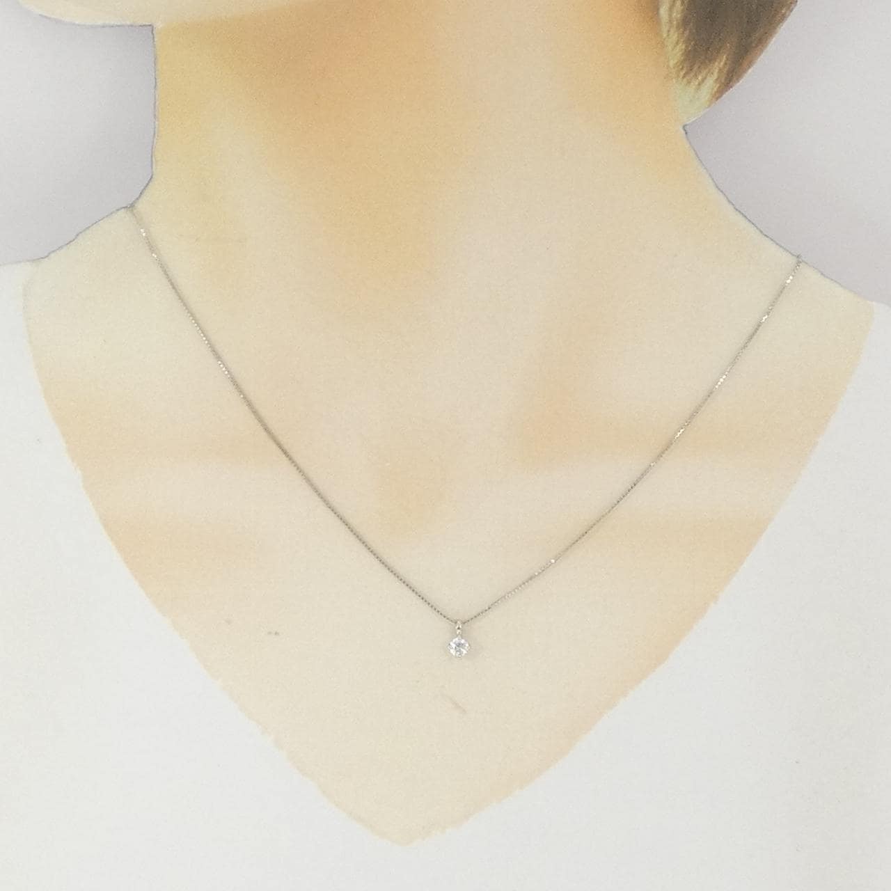 PT850 ソリティア ダイヤモンド ネックレス 0.18CT
