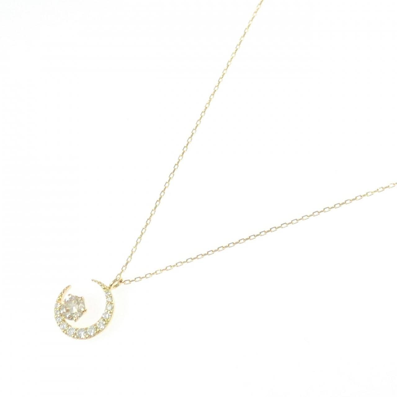K18YG ムーン ダイヤモンド ネックレス 0.33CT