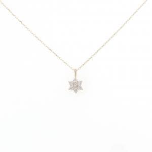 K18PG フラワー ダイヤモンド ネックレス 0.10CT