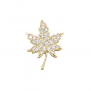 K18YG Leaf Diamond Brooch 0.43CT