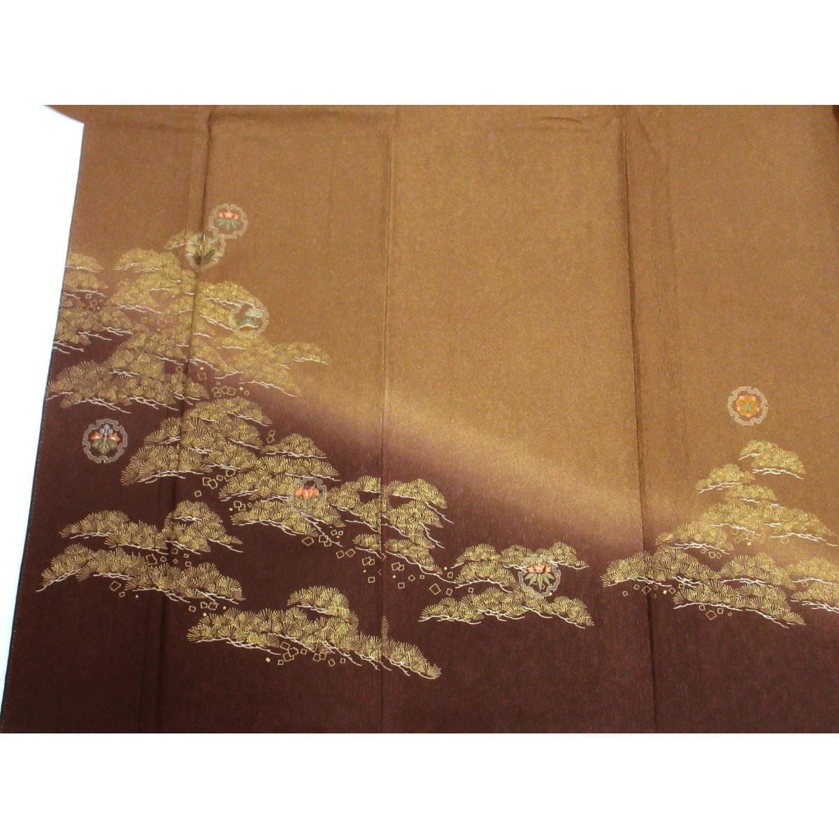 訪問着　金彩加工　刺繍入り　裄丈Ｓ寸　身幅Ｌ寸