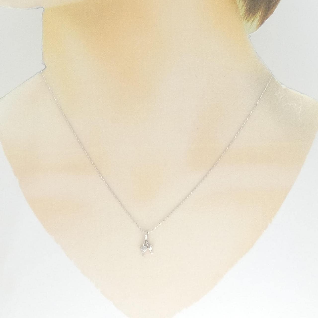 K18WG ダイヤモンド ネックレス 0.02CT