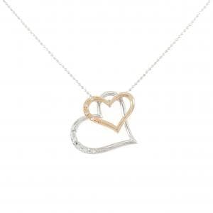 K14WG/K18PG ハート ダイヤモンド ネックレス 0.09CT
